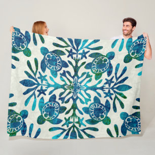 Manta Polar Quilt Honu hawaiano (tortuga marina)