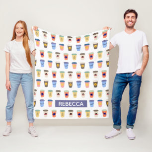 Manta Polar Quirky para los amantes del café las tazas para ll