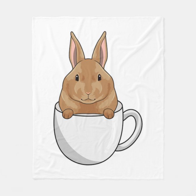 Manta Polar Rabbit with Cup of Coffee (Anverso)