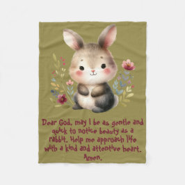 Manta Polar Rabbit Woodland Kids Christian Prayer sobre el ver