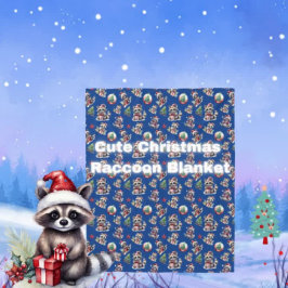 Manta Polar Racconones de Navidades con regalos árbol de globo