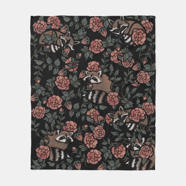 Manta Polar Racconos de Rosa con polvo de época (Anverso)