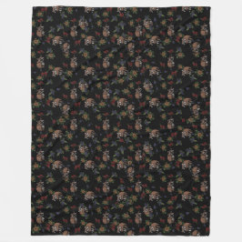 Manta Polar Racconos florales Patrón de mapache suave