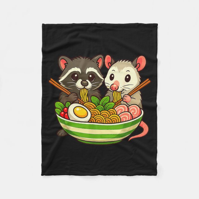 Manta Polar Raccoon And Ossum Eating Ramen Noodles  (Anverso)