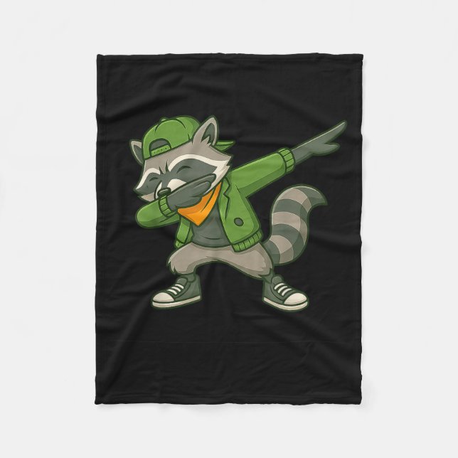 Manta Polar Raccoon Dab Streetwear Clic Funny For Men Women Ki (Anverso)