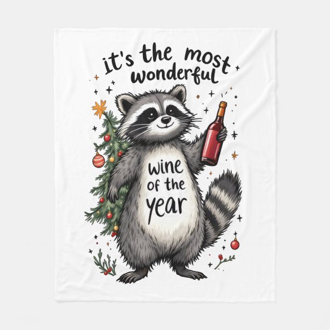 Manta Polar Raccoon del Año el vino más maravilloso (Anverso)