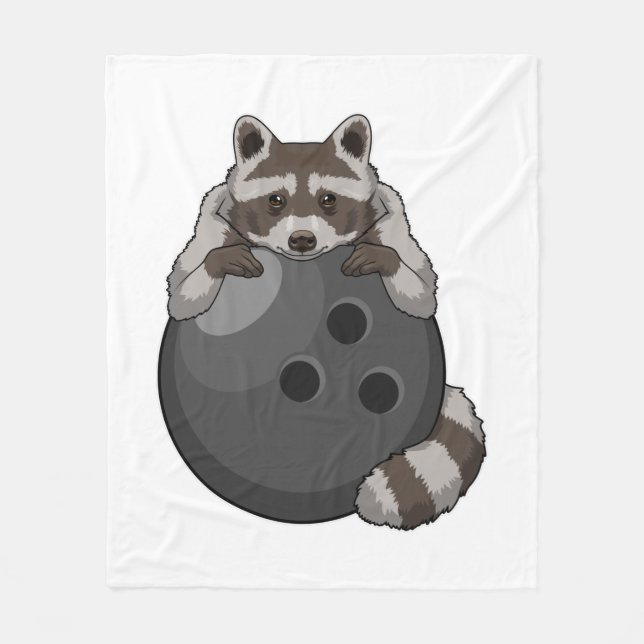 Manta Polar Raccoon en el Bowling con bolas (Anverso)