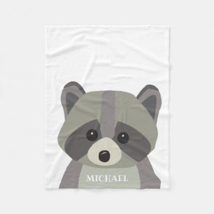 Manta Polar Raccoon moderno personalizado bebé