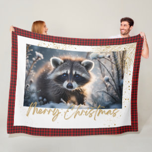 Manta Polar Raccoon navideño