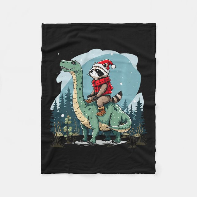 Manta Polar Raccoon Riding Dinosaur Trex Anima (Anverso)