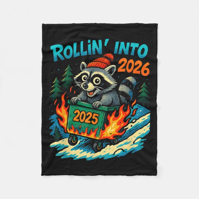 Manta Polar Raccoon Rollin Into 2026 Dumpster Fire New Year Me (Anverso)