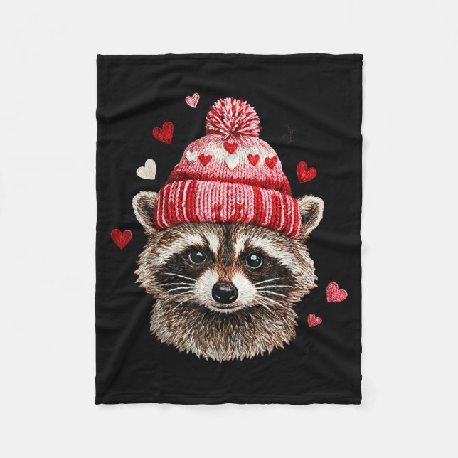 Manta Polar Raccoon Valentines Day Funny Feral Raccoon Love He (Anverso)