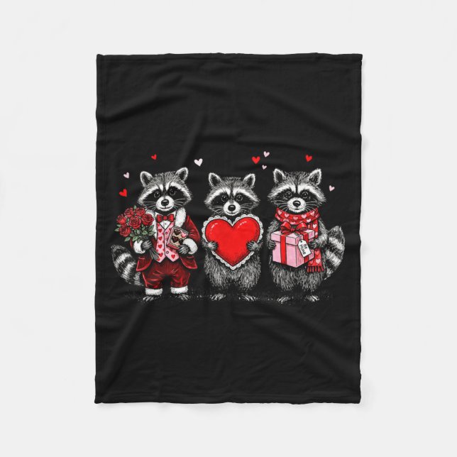 Manta Polar Raccoon Valentines Day Funny Feral Raccoon Love He (Anverso)