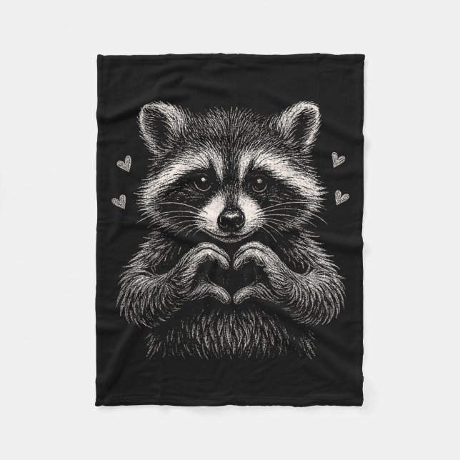 Manta Polar Raccoon Valentines Day Funny Feral Raccoon Love He (Anverso)
