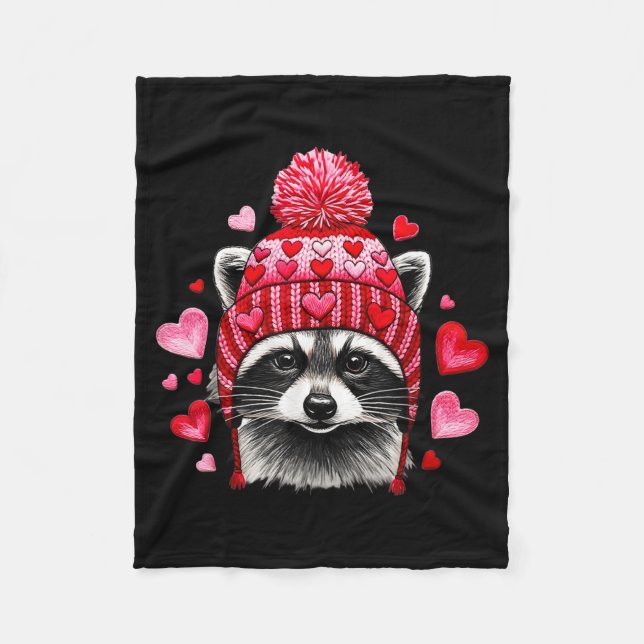 Manta Polar Raccoon Valentines Day Funny Feral Raccoon Love He (Anverso)