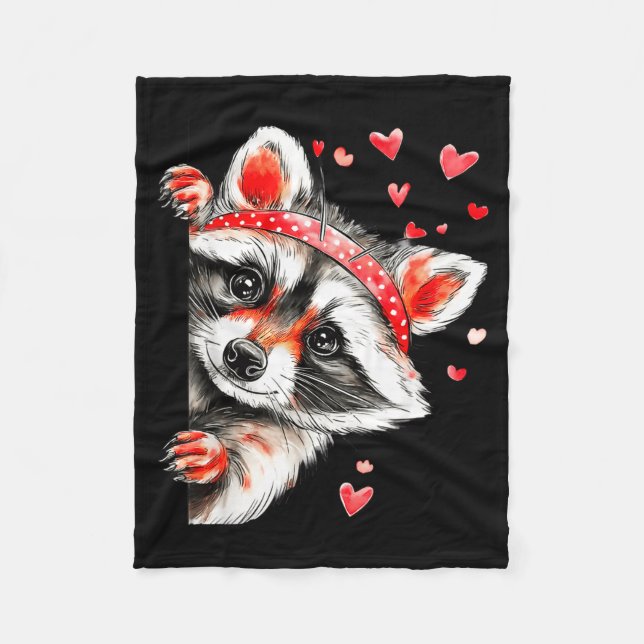 Manta Polar Raccoon Valentines Day Funny Feral Raccoon Love He (Anverso)