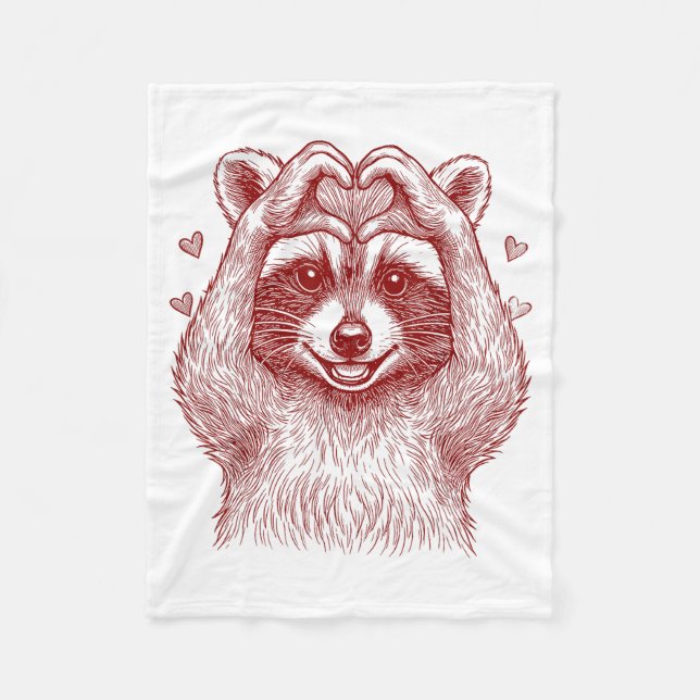 Manta Polar Raccoon Valentines Day Funny Feral Raccoon Love He (Anverso)