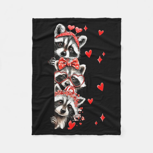 Manta Polar Raccoon Valentines Day Funny Feral Raccoon Love He (Anverso)