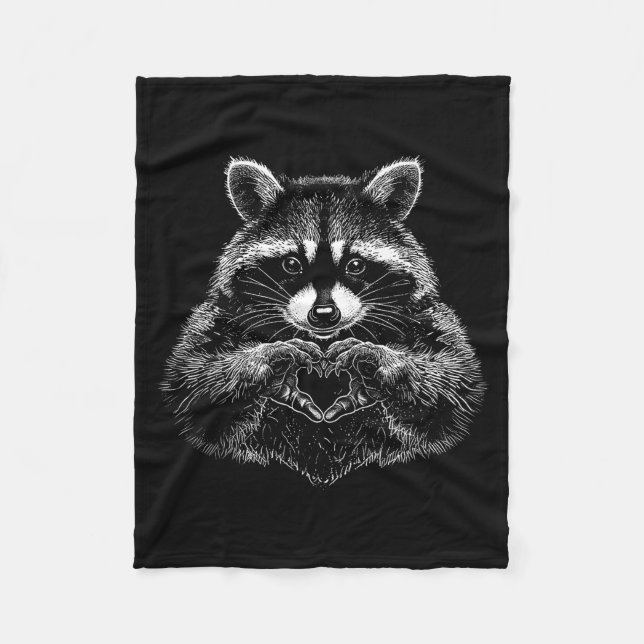 Manta Polar Raccoon Valentines Day Funny Feral Raccoon Love He (Anverso)