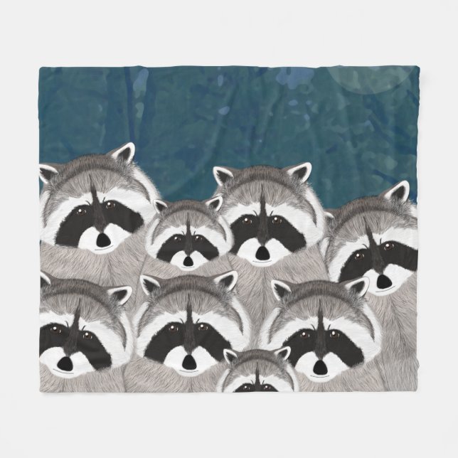 Manta Polar Raccoons Fleece Blanket (Frente (Horizontal))