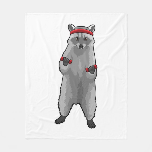 Manta Polar Racoon at Fitness with Dumbbells (Anverso)