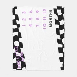 Manta Polar "Rad Little Babe" Check Milestone Fleece Blanket