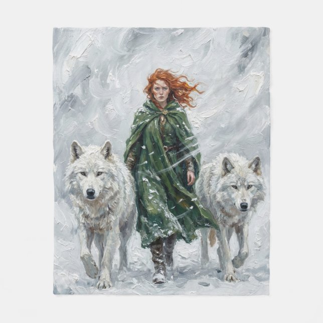 Manta Polar Radiant Peace Dove Lantern Imbolc Snowdrops Art (Anverso)