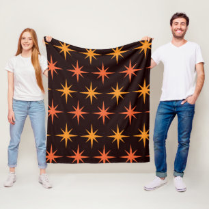 Manta Polar Rafagas de Estrellas Modernas de Naranja y Ámbar d
