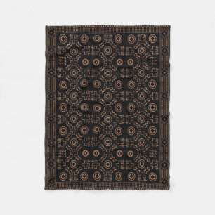 Manta Polar Raíces doradas: Elegancia marroquí negra y tribal