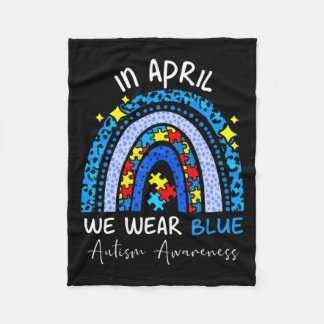 Manta Polar Rainbow Autism In April We Wear Blue Autism Awaren
