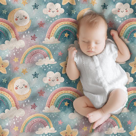 Manta Polar Rainbow & Clouds Blanket Gift for Newborn Joy