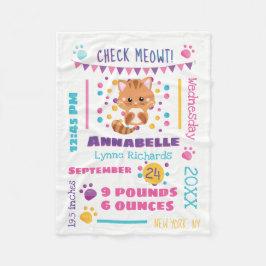Manta Polar Rainbow Confetti Cute Kitty Cat Baby Stats