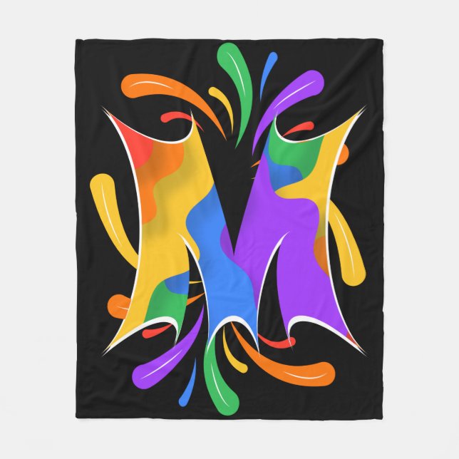 Manta Polar Rainbow Letter M Monogram Abstract (Anverso)