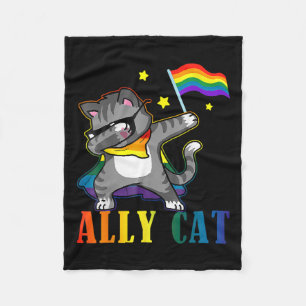 Manta Polar Rainbow Lgbt Lesbian Orgullo divertido gato Dabbin