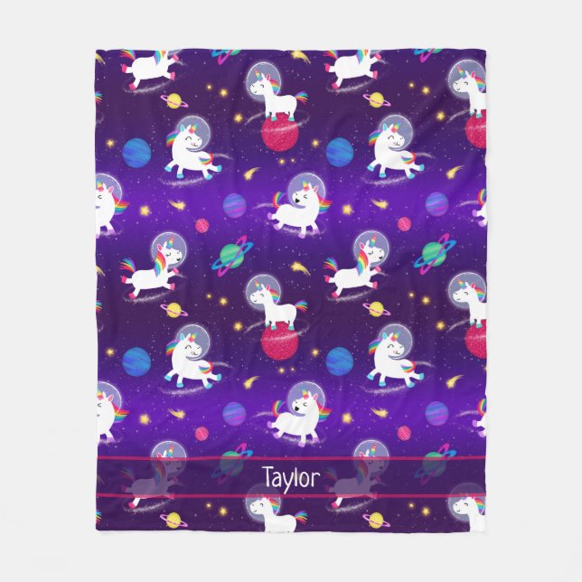 Manta Polar Rainbow Unicorns In Space Purple Ombre (Anverso)