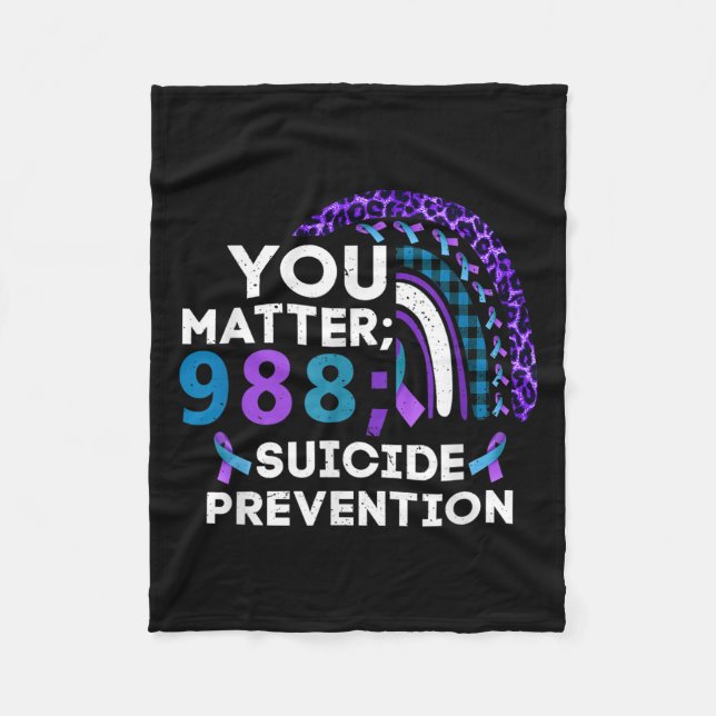 Manta Polar Rainbow You 988 Suicide Prevention Awareness Ribbo (Anverso)