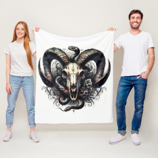 Manta Polar Ram Skull Serpiente Símbolo gótico oscuro de Pagan