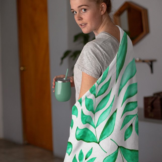 Manta Polar Ramas acuarelas simples - verde (Subido por el creador)