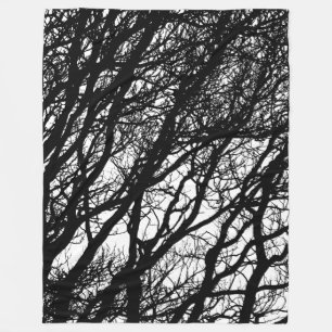 Manta Polar Ramas de árbol en invierno de alto contraste v2