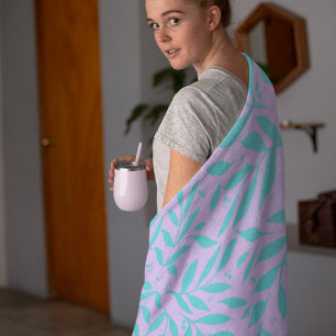 Manta Polar Ramas de bonito - adolescente turquesa y violeta