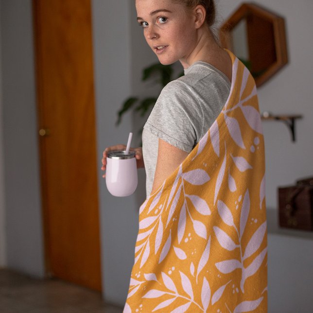 Manta Polar Ramas de bonito - naranja y rosa (Subido por el creador)