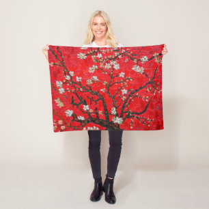 Manta Polar Ramas del árbol de almendros en Blossom, Van Gogh