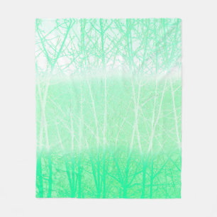 Manta Polar Ramas Verdes Menta Niebla Helada
