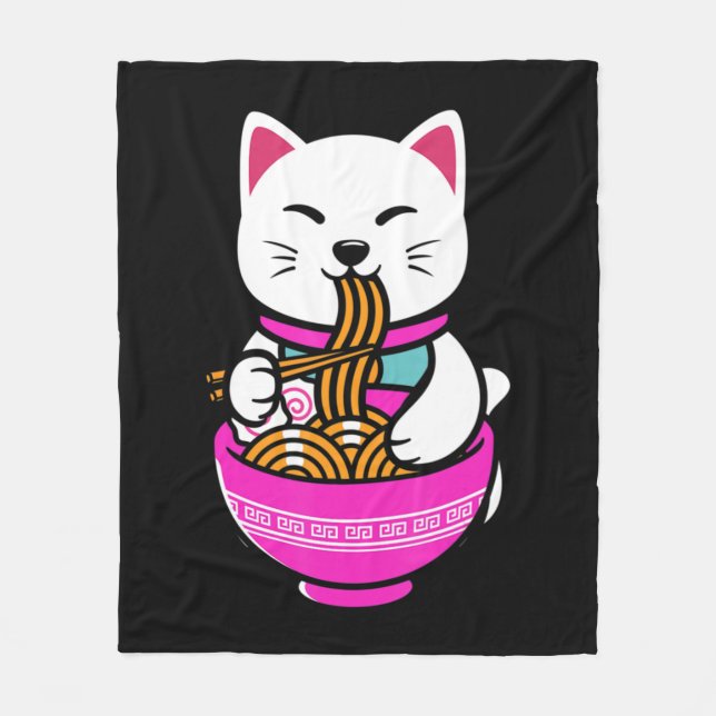 Manta Polar Ramen Cat Anime Neko Gift Kawaii  (Anverso)