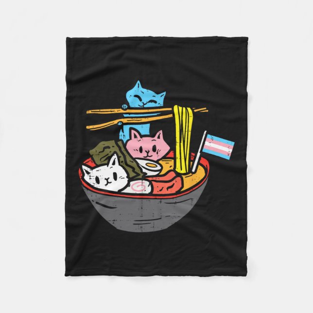 Manta Polar Ramen Cat Transgender Lgbt Trans Orgullo Janpanese (Anverso)