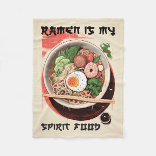 Manta Polar Ramen Es Mi Espíritu Comida Cama Acogedora