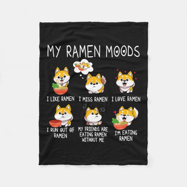 Manta Polar Ramen Shiba Inu Perro Adoran Fideos Japoneses Para (Anverso)