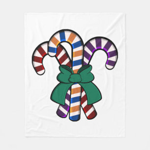 Manta Polar Ramo Candy Canes - cinta verde