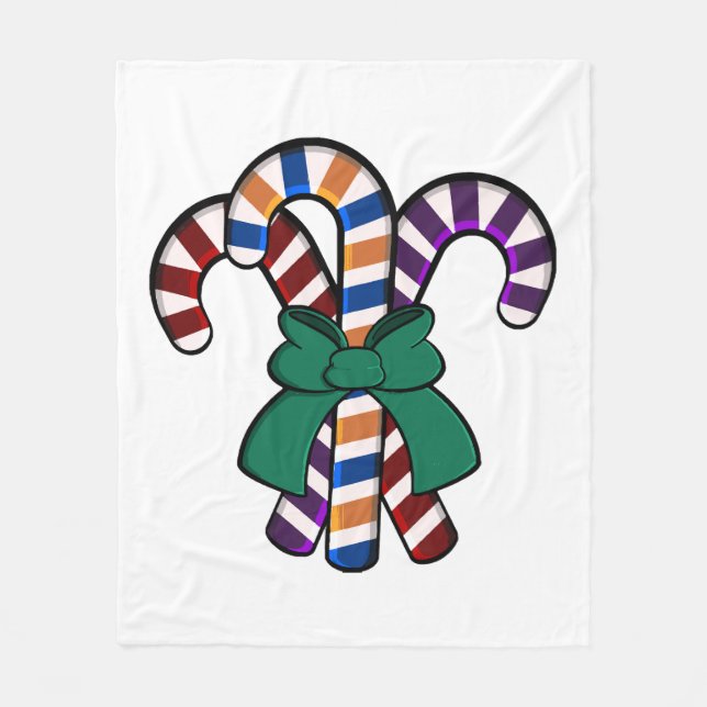 Manta Polar Ramo Candy Canes - cinta verde (Anverso)
