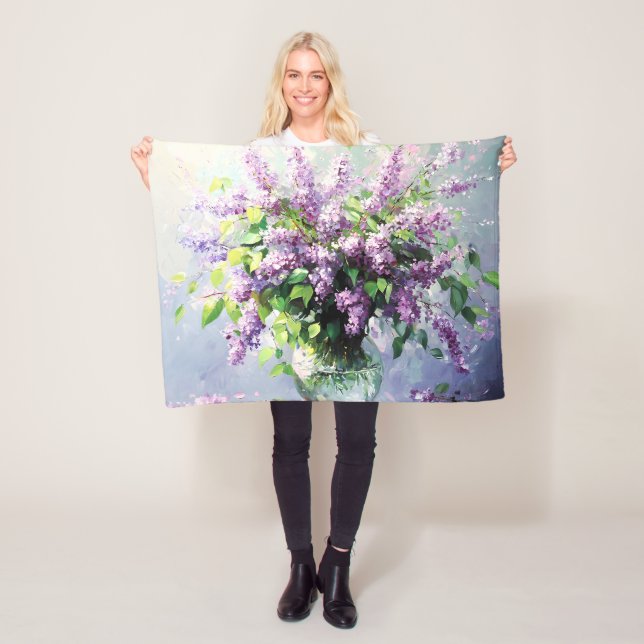 Manta Polar Ramo de Lila en Flor de Lavanda (In situ)